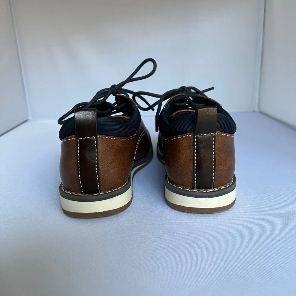 Boy’s Therabouts Brown Oxford Dress Shoes Size 1 M (EUC)